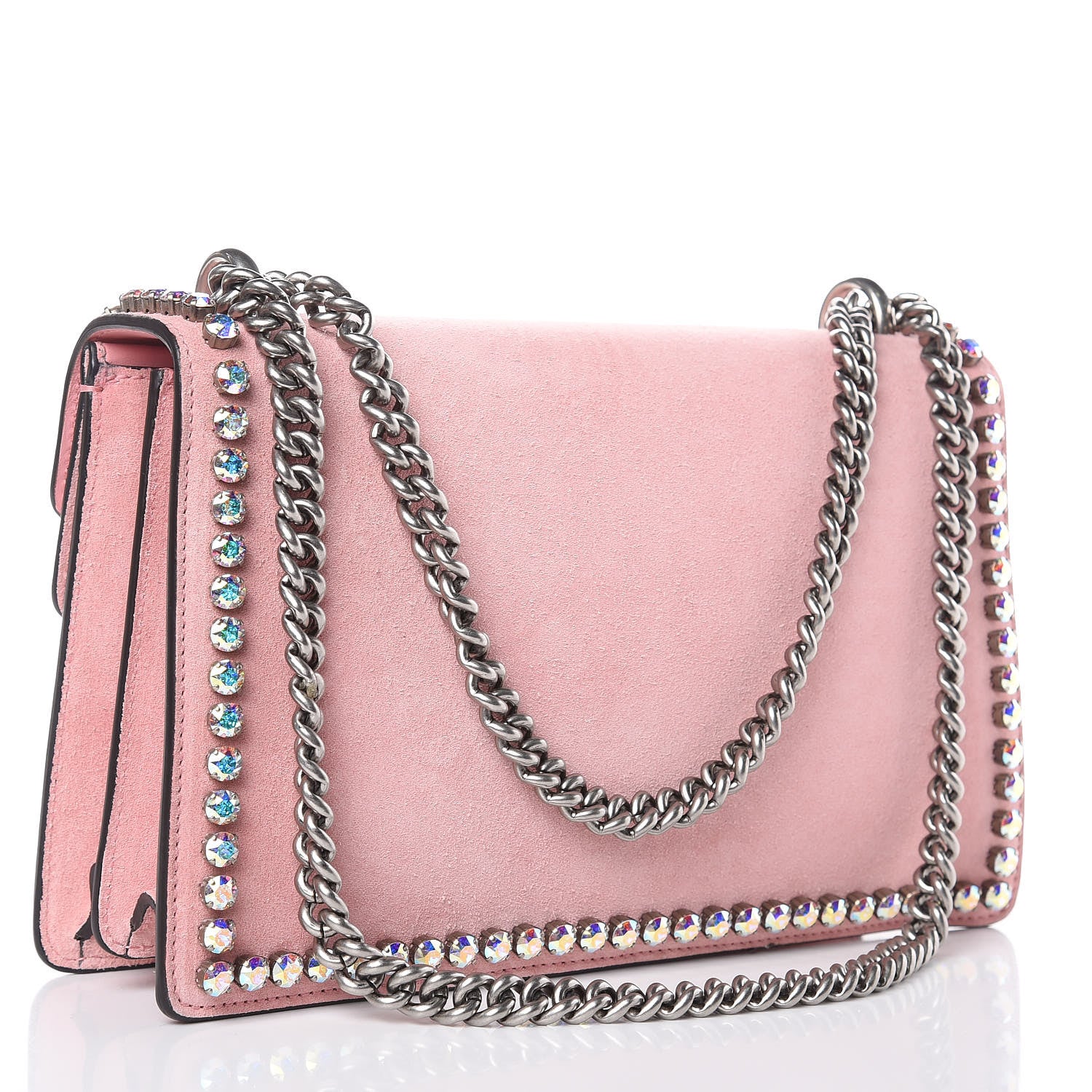 Gucci Suede Crystal Small Dionysus Shoulder Bag Peonia 3 of 10