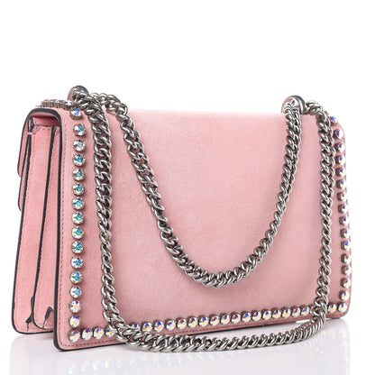 Gucci Suede Crystal Small Dionysus Shoulder Bag Peonia 3 of 10