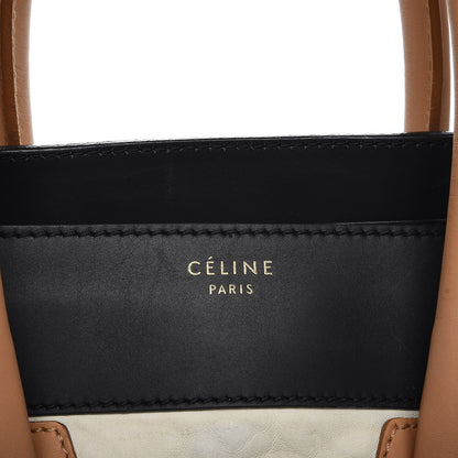 Celine Smooth Calfskin Shrunken Lambskin Mini Tri-Color Luggage White 5 of 10