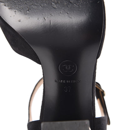 Chanel Suede Sandals 37 Black 7 of 10