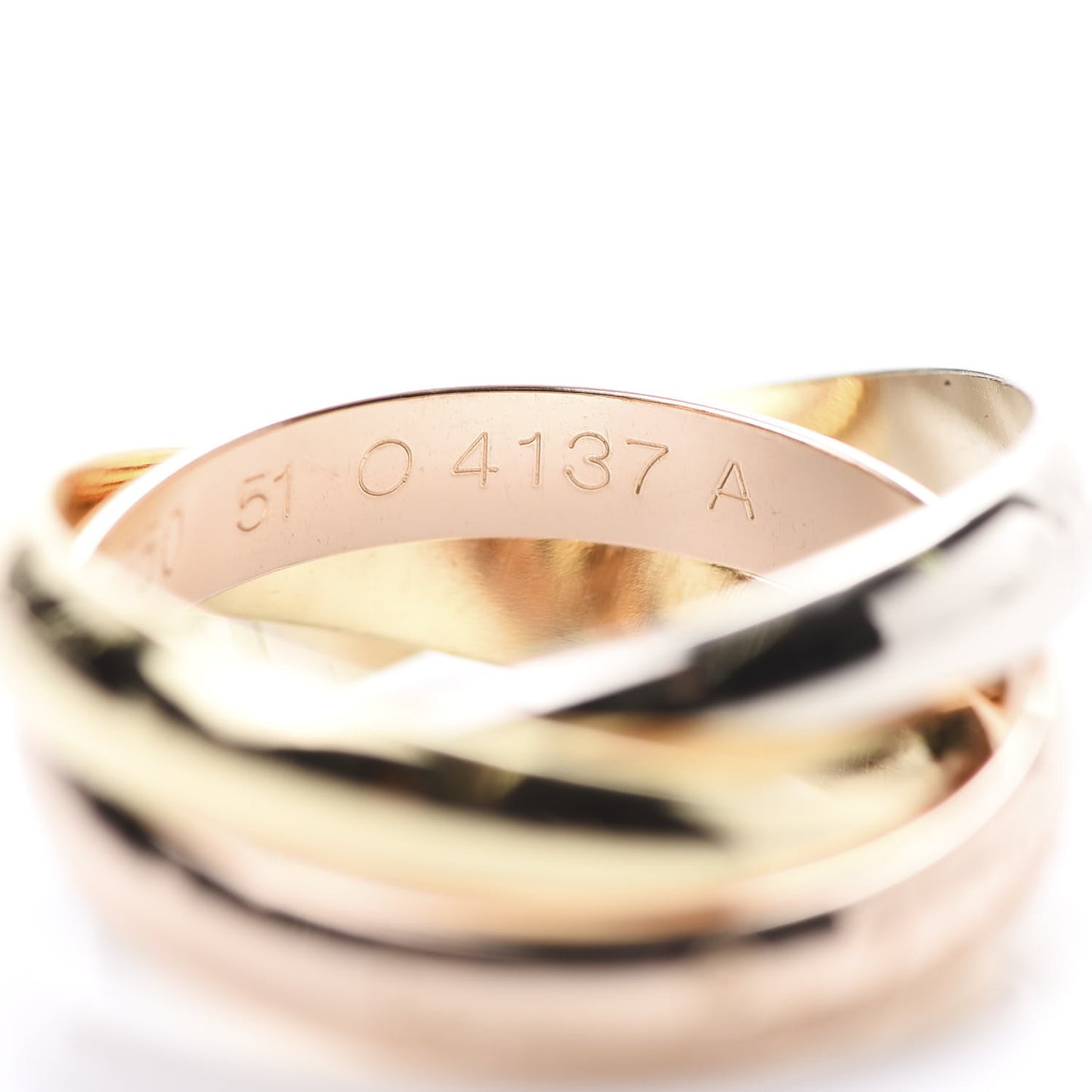 18K Pink Yellow White Gold Classic Les Must De Trinity Ring 51 5.75