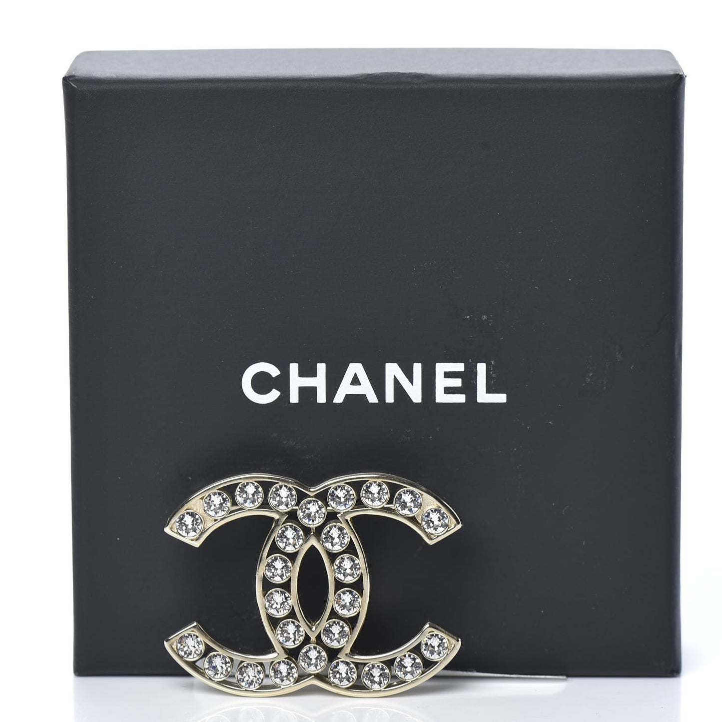 Crystal CC Brooch Light Gold