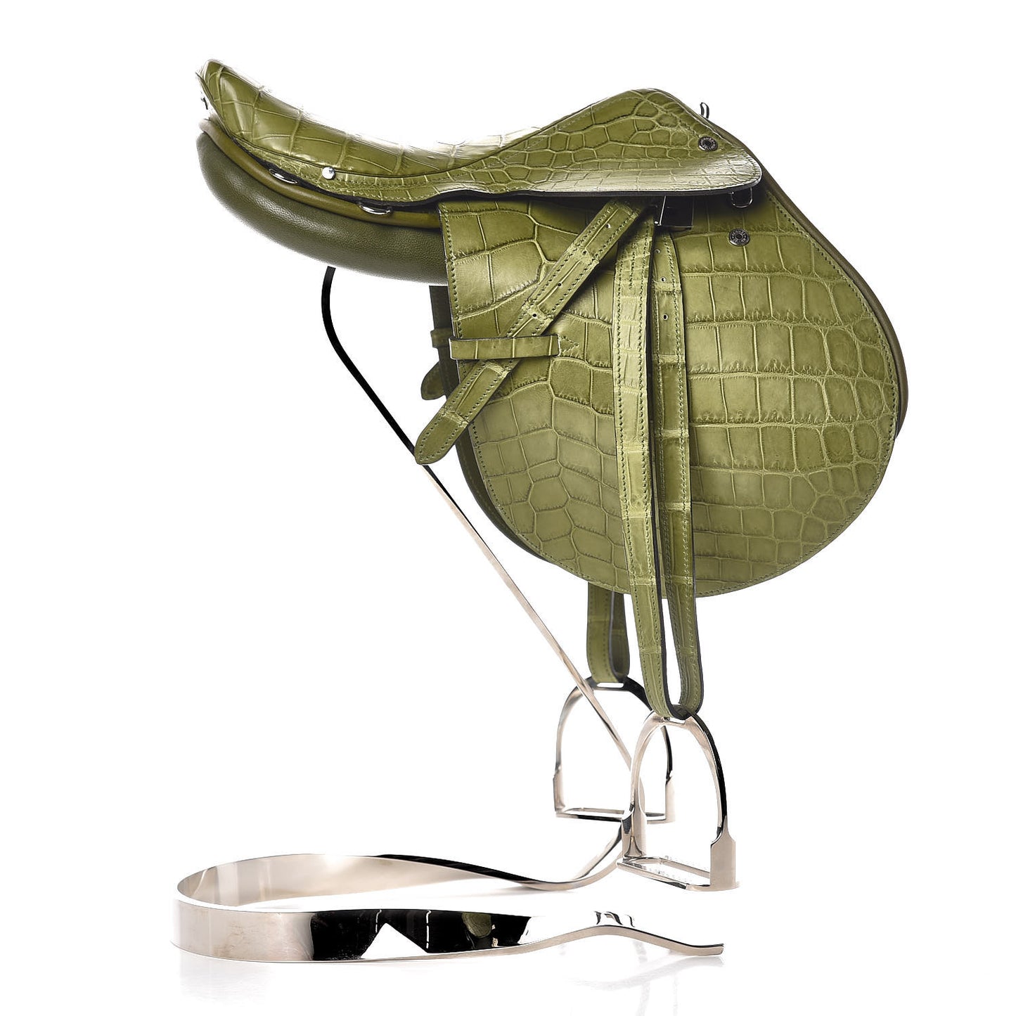 Crocodile Niloticus Ultra Soft Mini Steinkraus Saddle Vert Pelouse