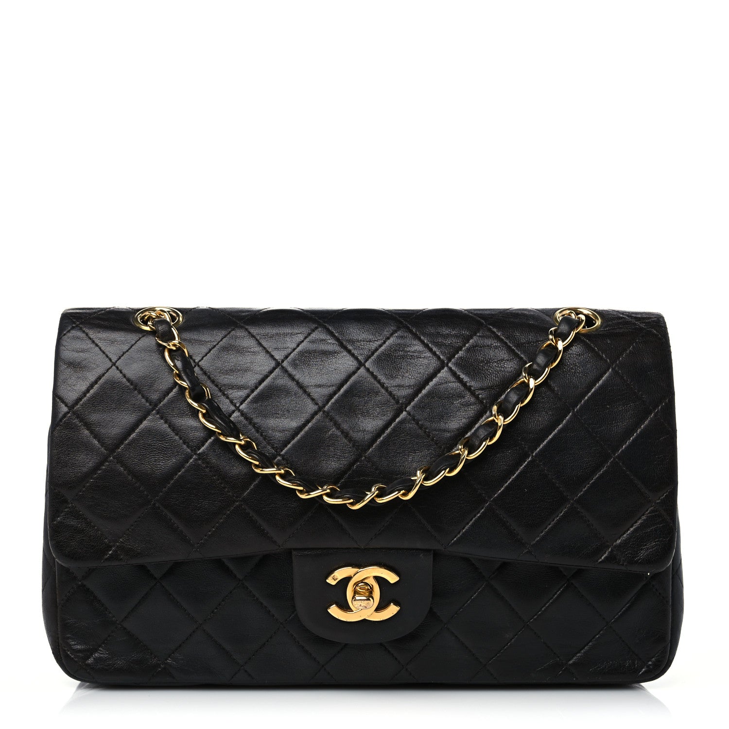 Chanel Lambskin Quilted Medium Double Flap Black 1 of 14
