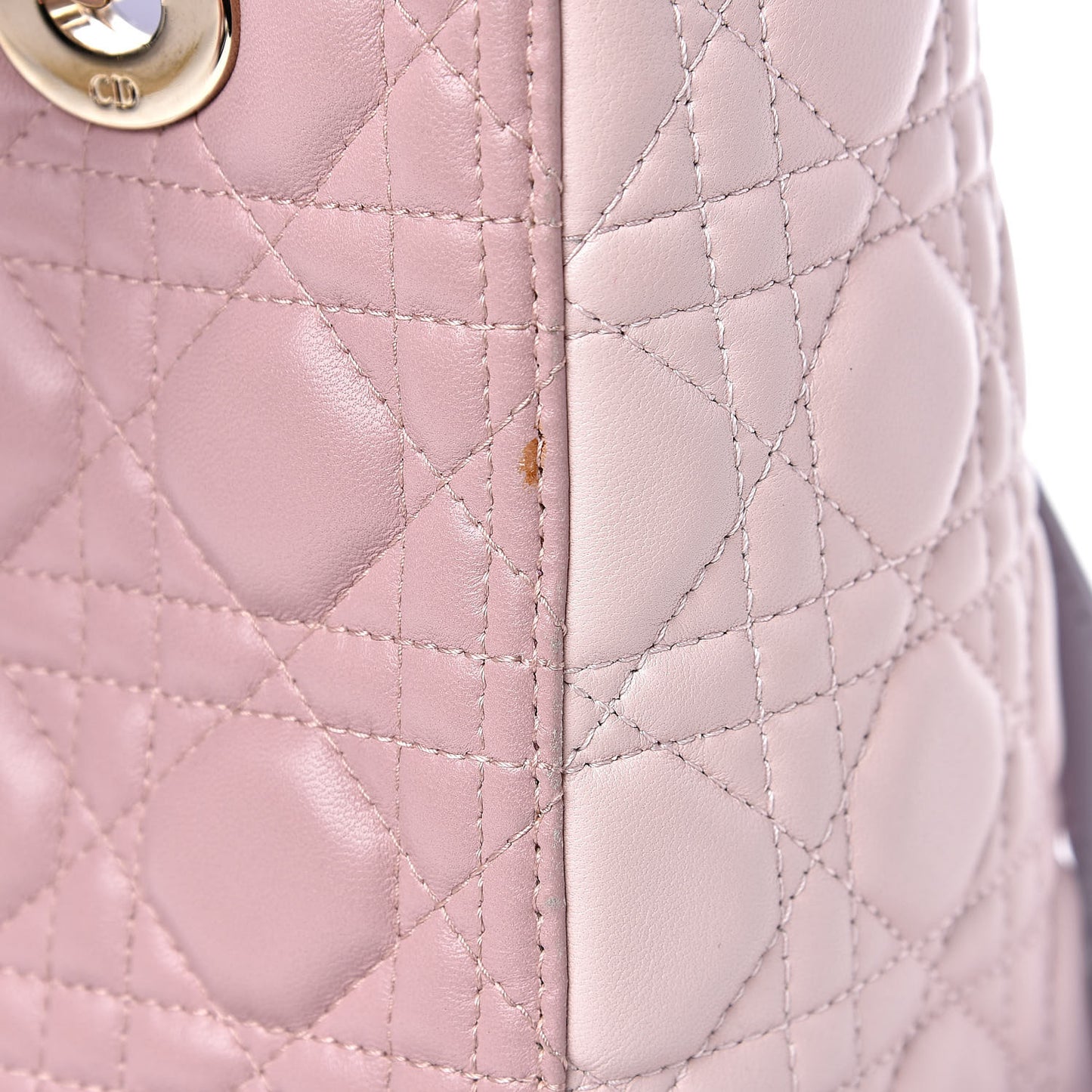 Lambskin Cannage Medium Tri-Color Lady Dior Rose Pale