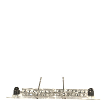 Chanel Baguette Crystal CC Drop Earrings Silver 3 of 5