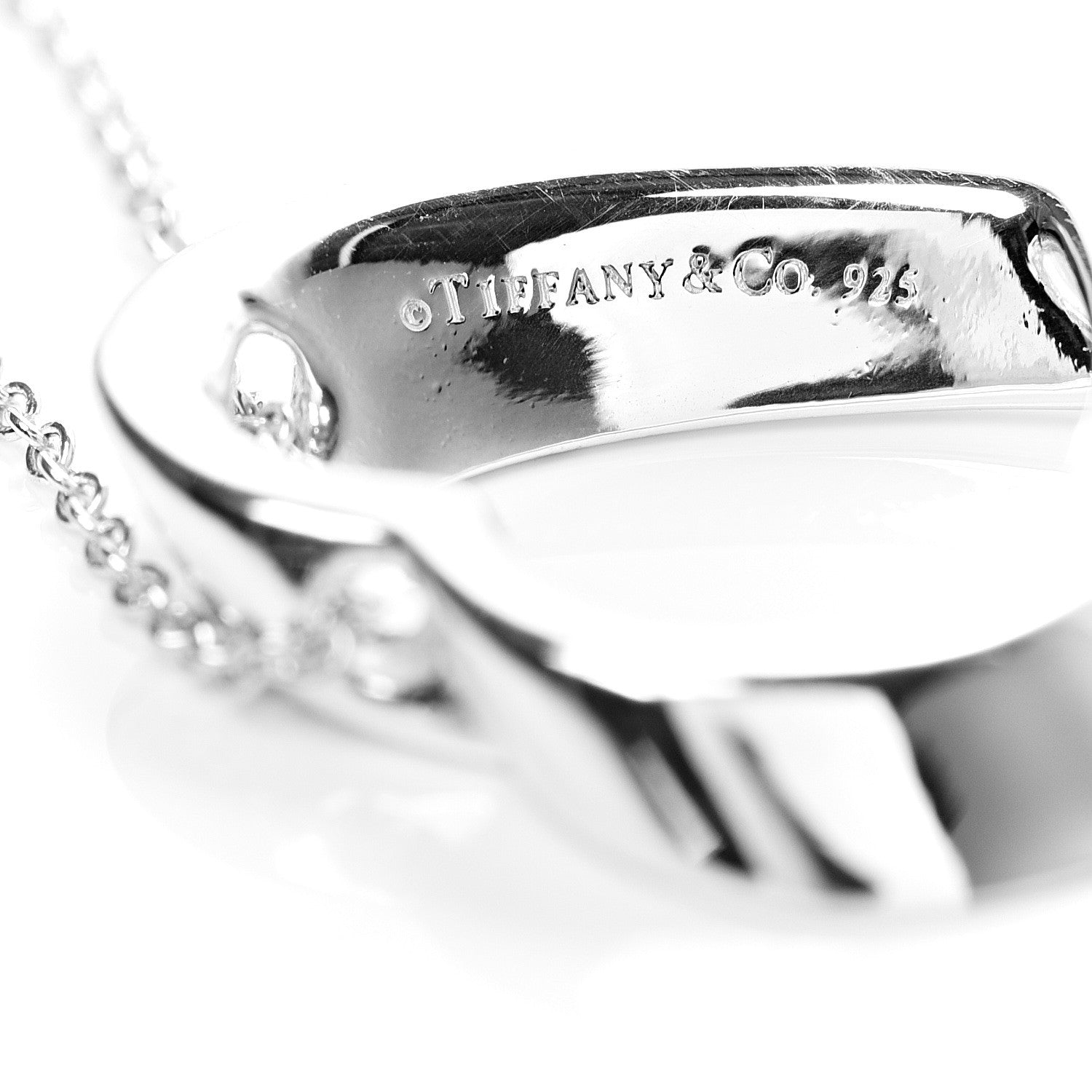 Tiffany Sterling Silver Slanted Heart Pendant Necklace 6 of 6