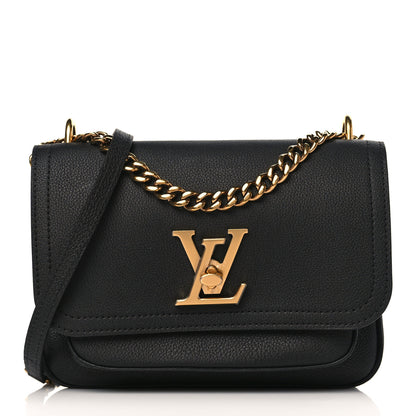 Louis Vuitton Grained Calfskin Lockme Chain Bag PM Black 1 of 8