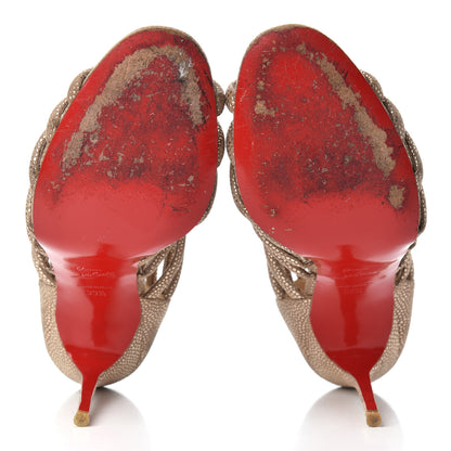Christian Louboutin Metallic Suede Strappy Sandals 39.5 Gold 5 of 14