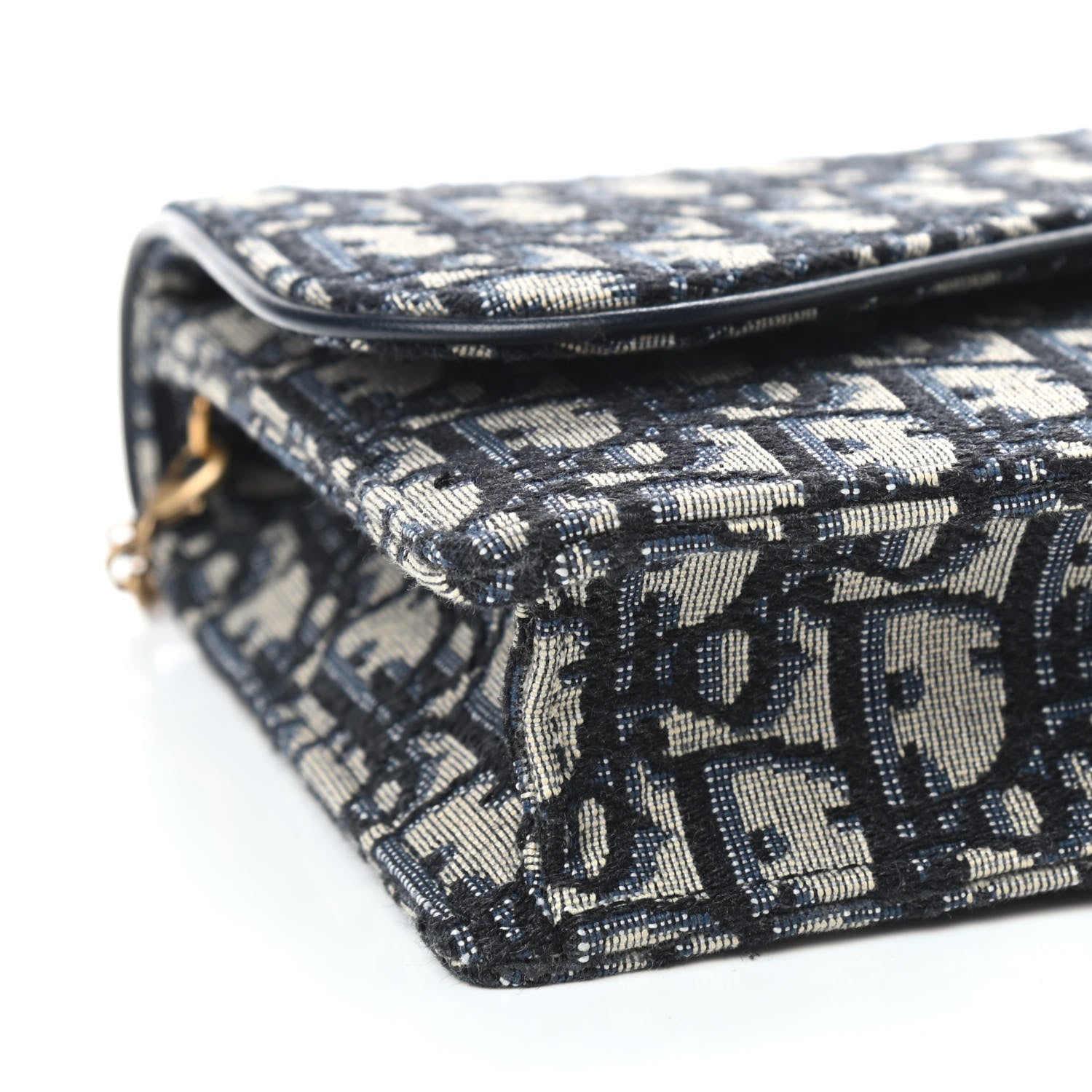 Christian Dior Oblique Saddle Chain Pouch Blue 7 of 9