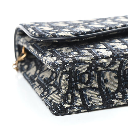 Christian Dior Oblique Saddle Chain Pouch Blue 7 of 9
