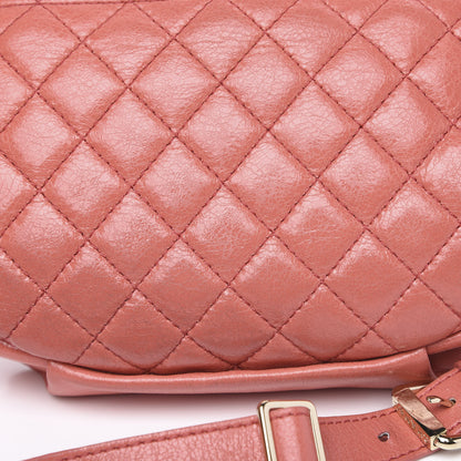 Chanel Crumpled Glazed Lambskin Quilted Waist Bag Fanny Pack Pink 14 of 14