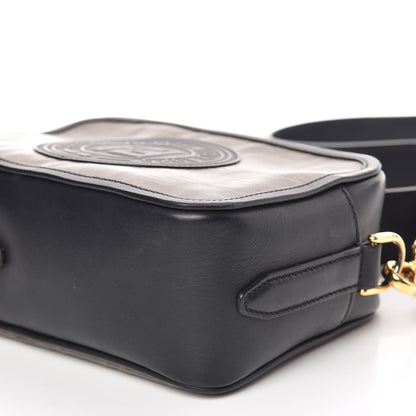 Fendi Glazed Fabric Vitello Century F is Fendi FF 1974 Stamp Patch Camera Case Mogano Panna Black 10 of 10