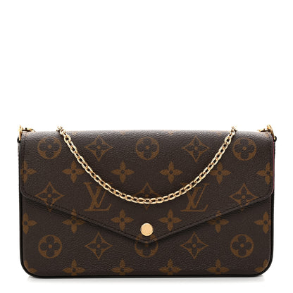 Louis Vuitton Monogram Pochette Felicie Chain Wallet Fuchsia 1 of 10