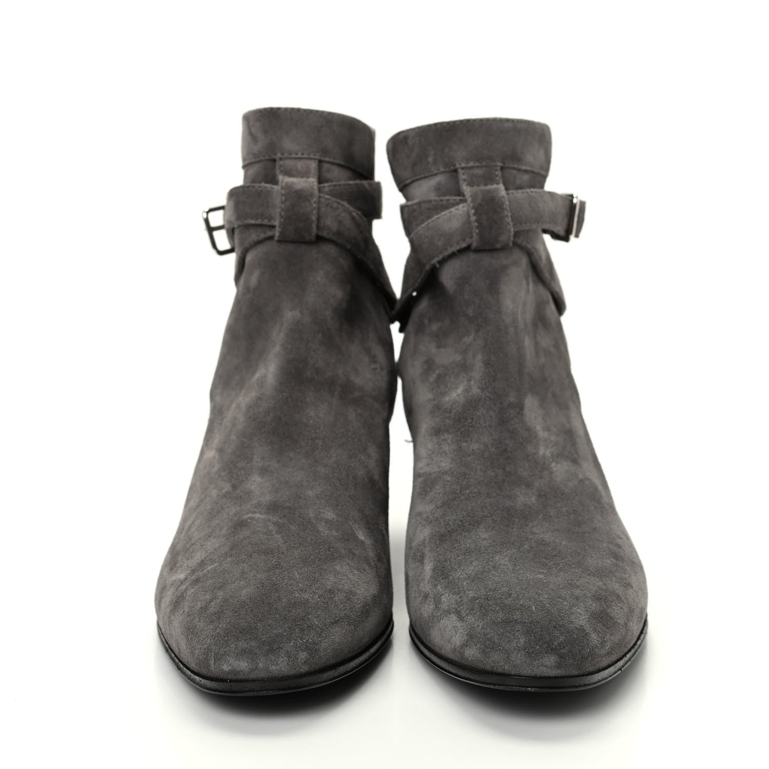 Saint Laurent Suede Womens Blake Ankle Boots 37 Grey 2 of 10