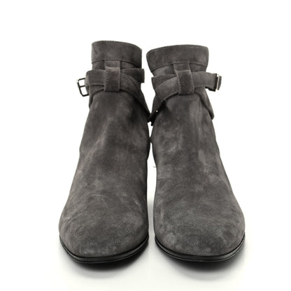 Saint Laurent Suede Womens Blake Ankle Boots 37 Grey 2 of 10