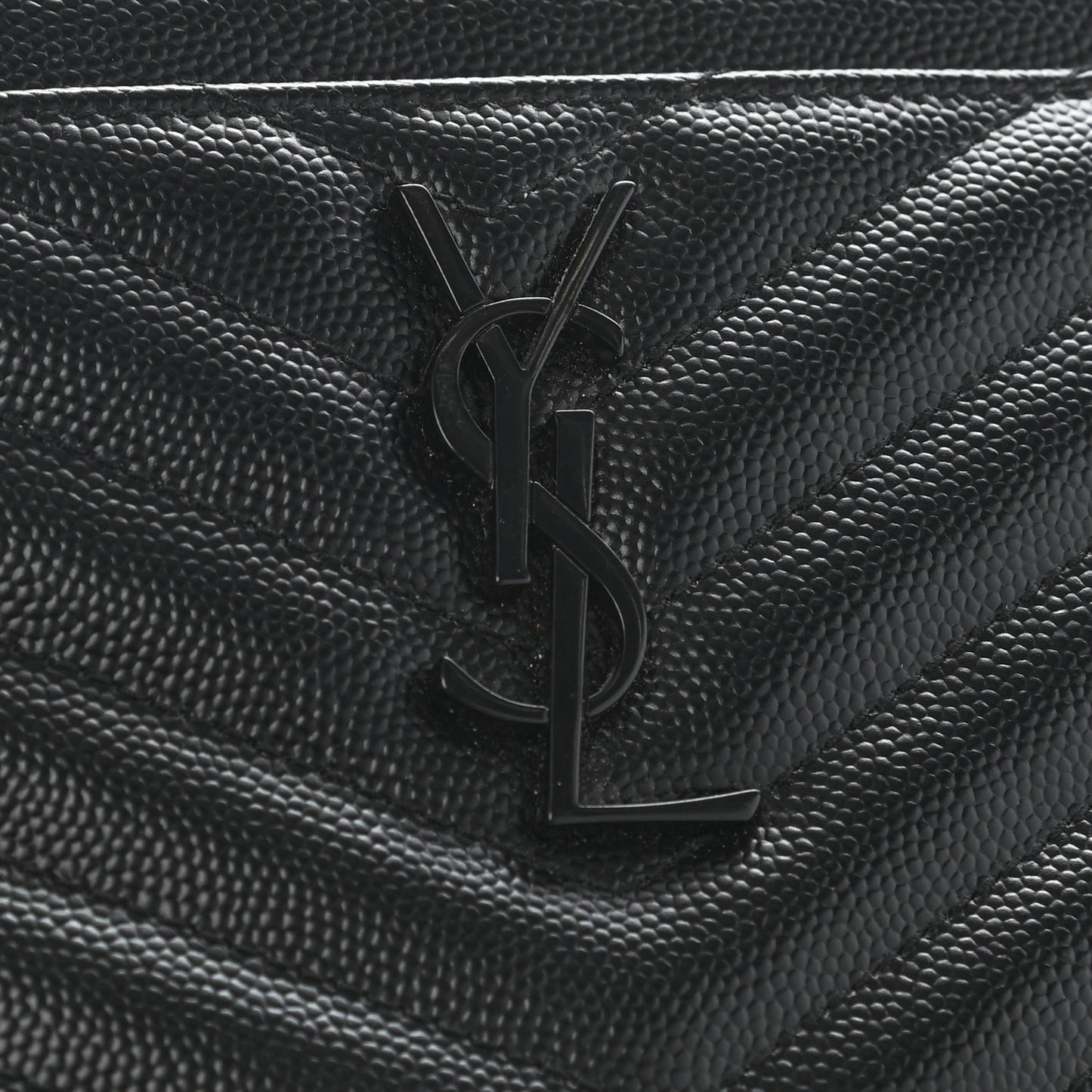 Grain De Poudre Chevron Monogram Bill Pouch Black