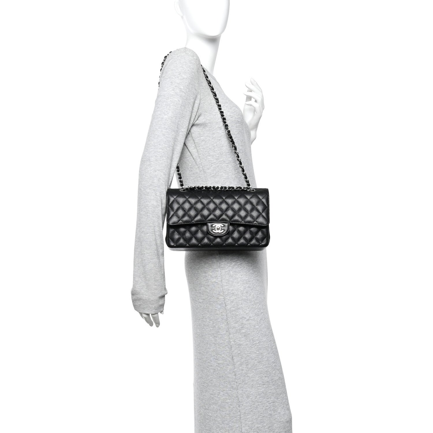 Chanel Caviar Quilted Medium Double Flap Black 2 of 10