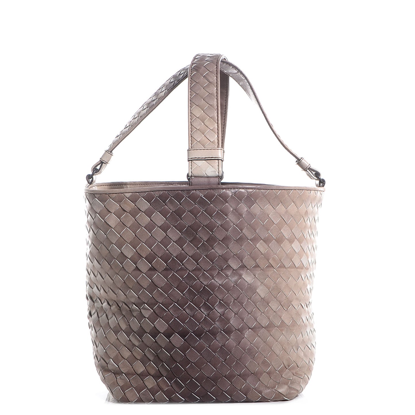 Nappa Intrecciato Small Nuance Bucket Ombre Tote Cigar