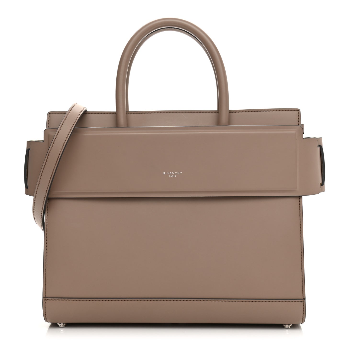 Smooth Calfskin Small Horizon Satchel Linen