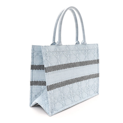 Christian Dior Raffia Cannage Medium Book Tote Blue 3 of 11