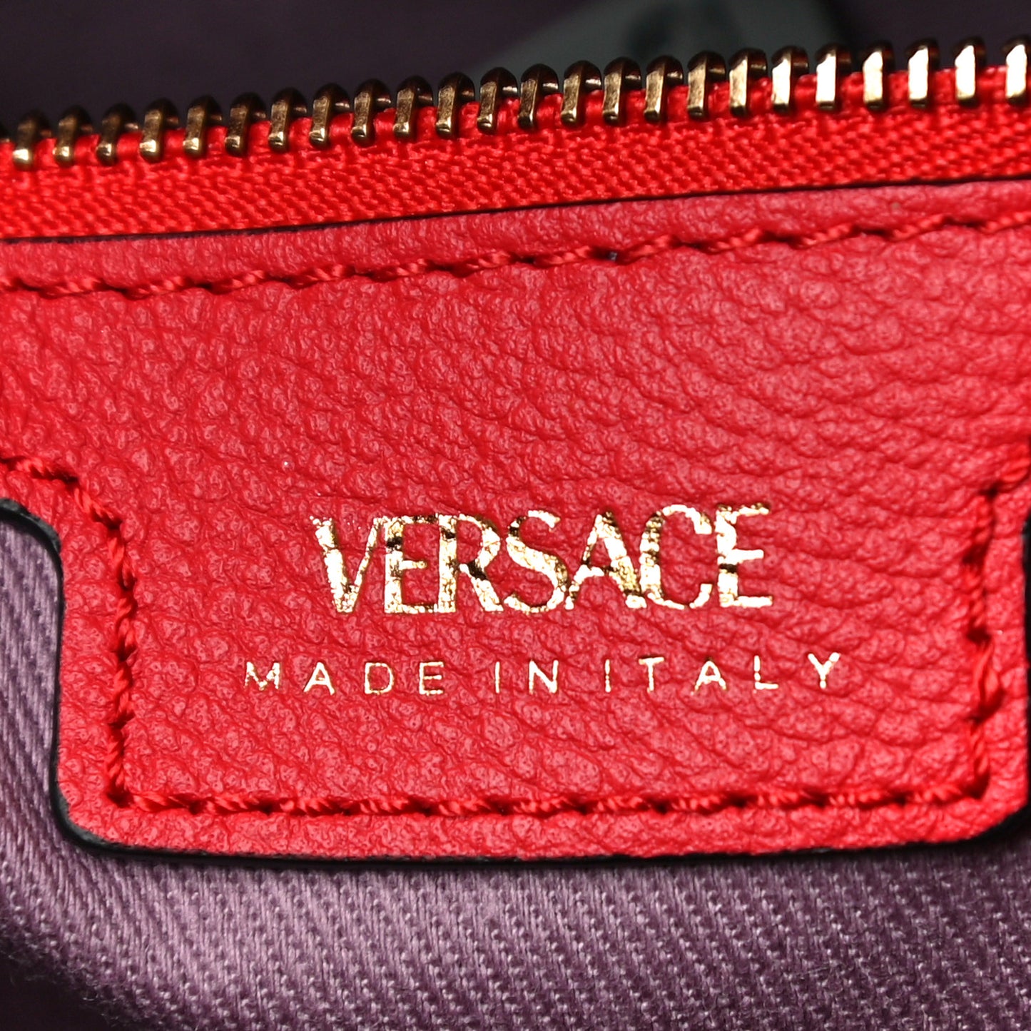 Grained Calfskin La Medusa Bucket Bag Red