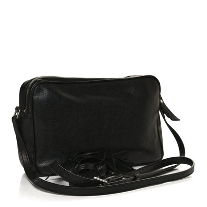 Saint Laurent Lambskin Monogram Embossed Small Lou Camera Bag Black 3 of 11