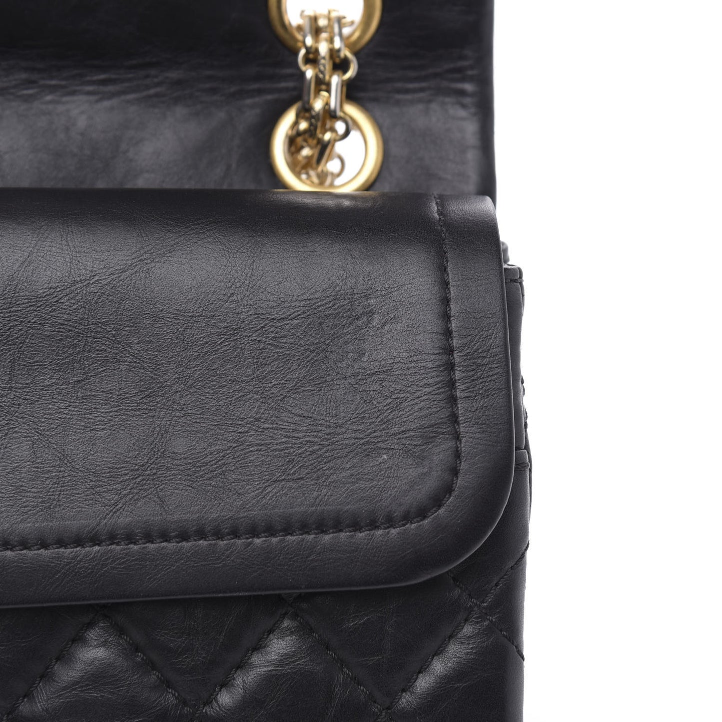 Aged Calfskin Quilted 2.55 Reissue 225 Flap Black