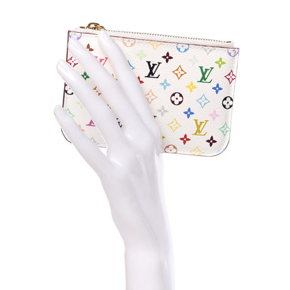 Louis Vuitton Monogram Multicolor Key Pouch White Litchi 2 of 8