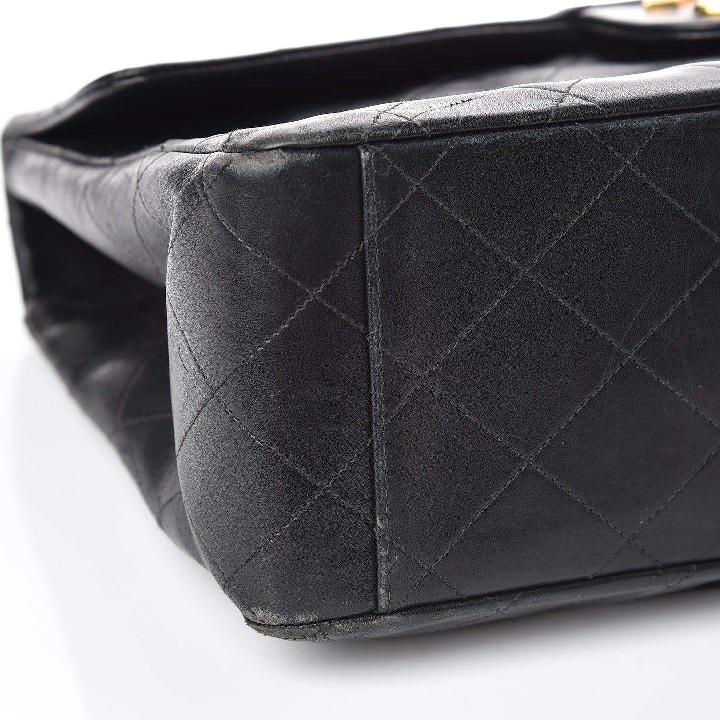 Lambskin Quilted XL Jumbo Single Flap Black