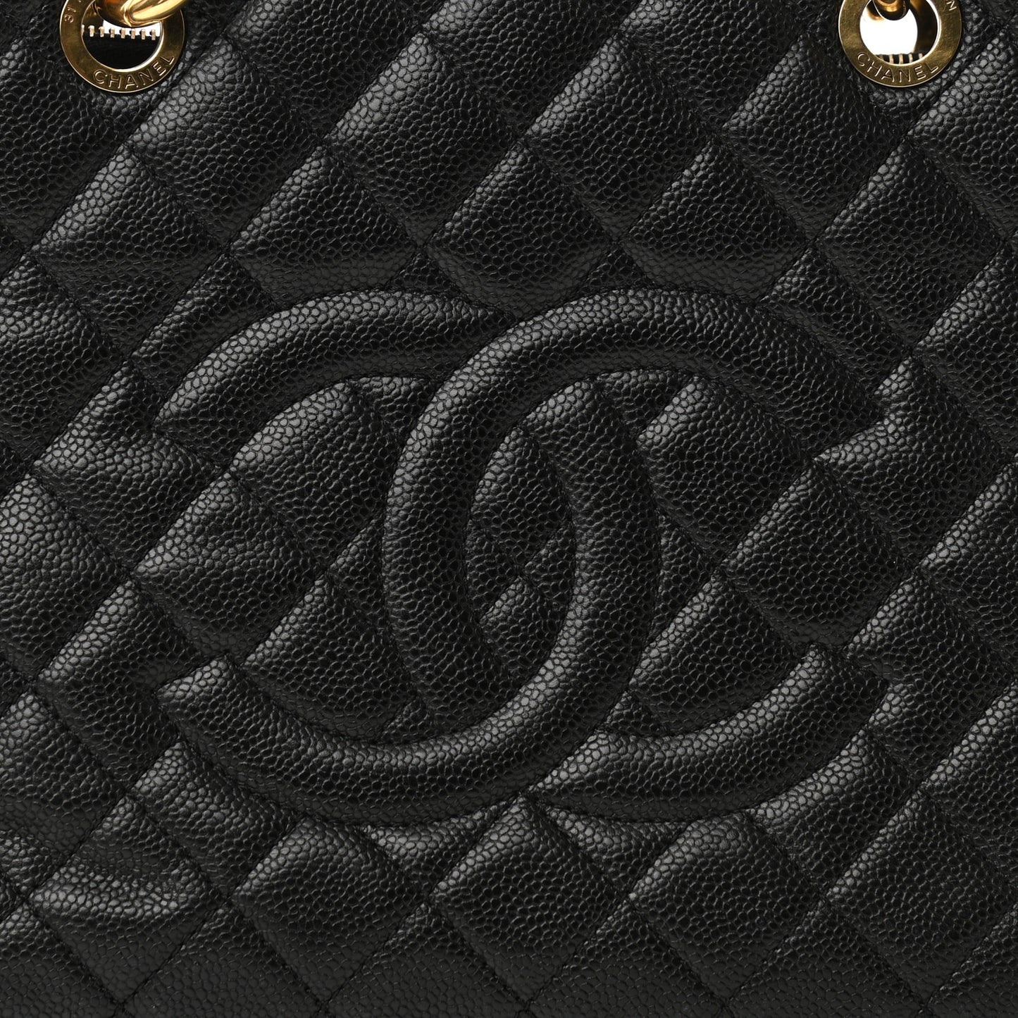 Caviar Quilted Grand Shopping Tote GST Black
