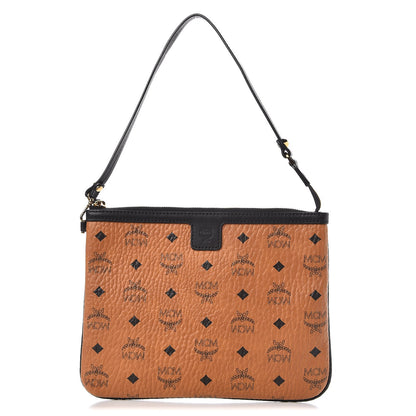 MCM Visetos Liz Shopper Tote Pouch Cognac 1 of 8