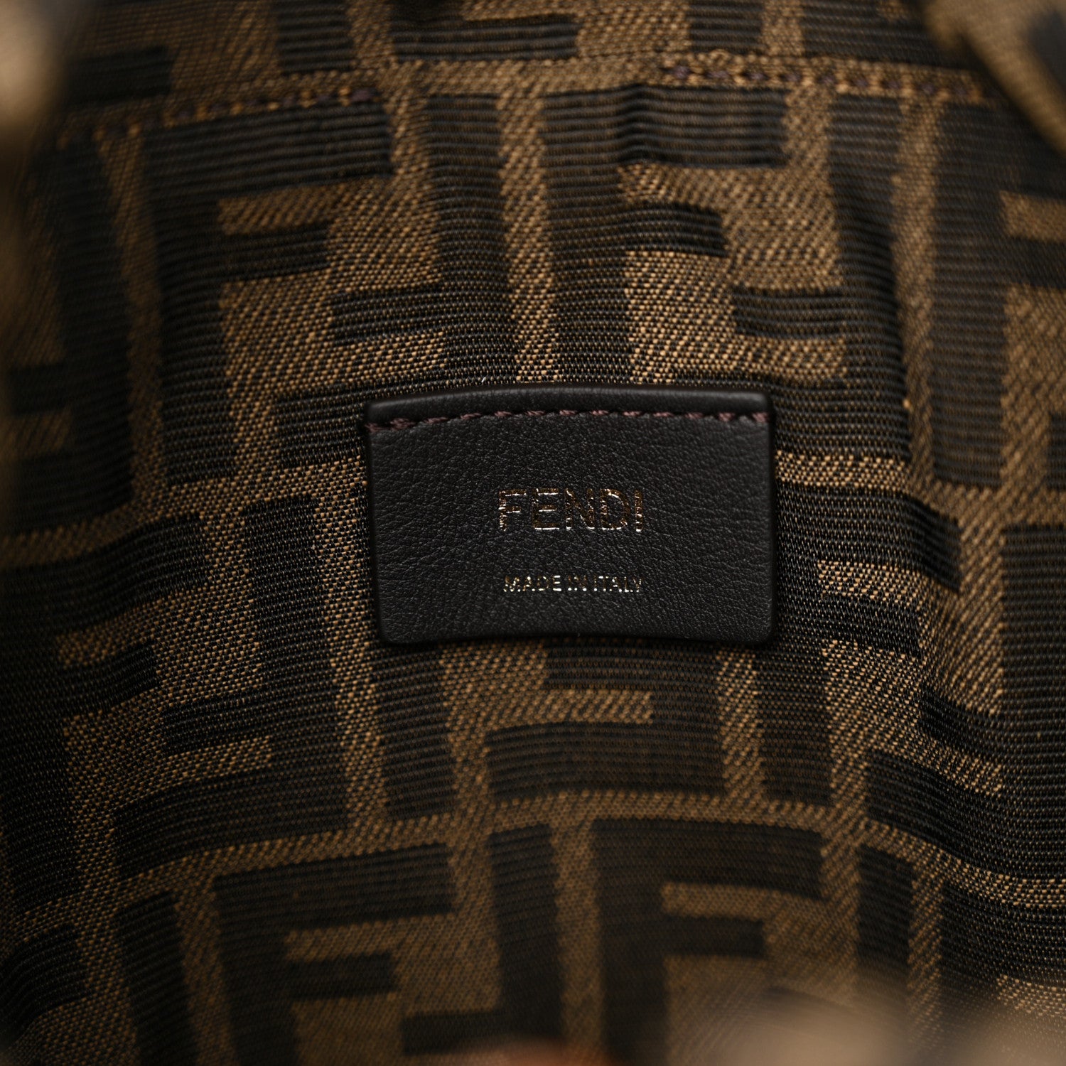 Fendi Nylon Vitello King Logo Step Out Bucket Bag Brandy 6 of 10