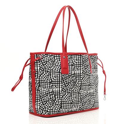 MCM Visetos Medium Liz Reversible Shopper Tote Black Red 5 of 13