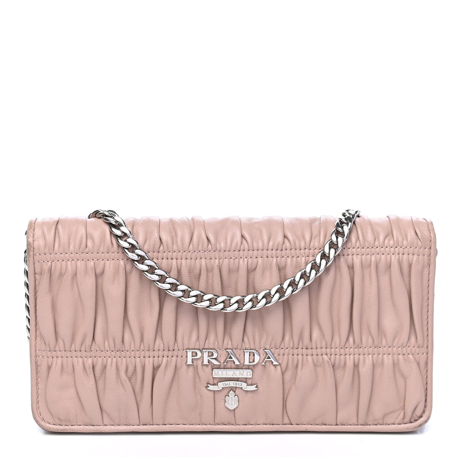 Prada Nappa Gaufre Wallet On Chain Orchidea 1 of 4