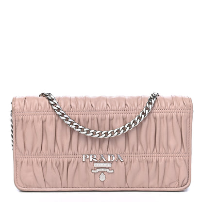 Prada Nappa Gaufre Wallet On Chain Orchidea 1 of 4
