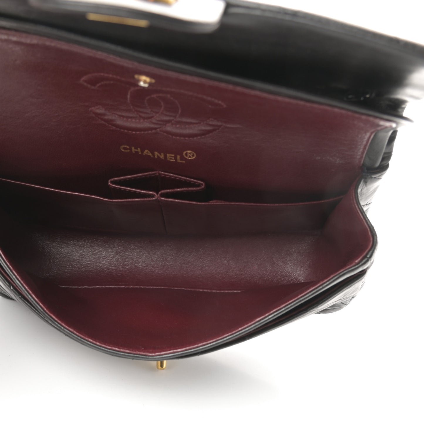 Lambskin Quilted Small Double Flap Black