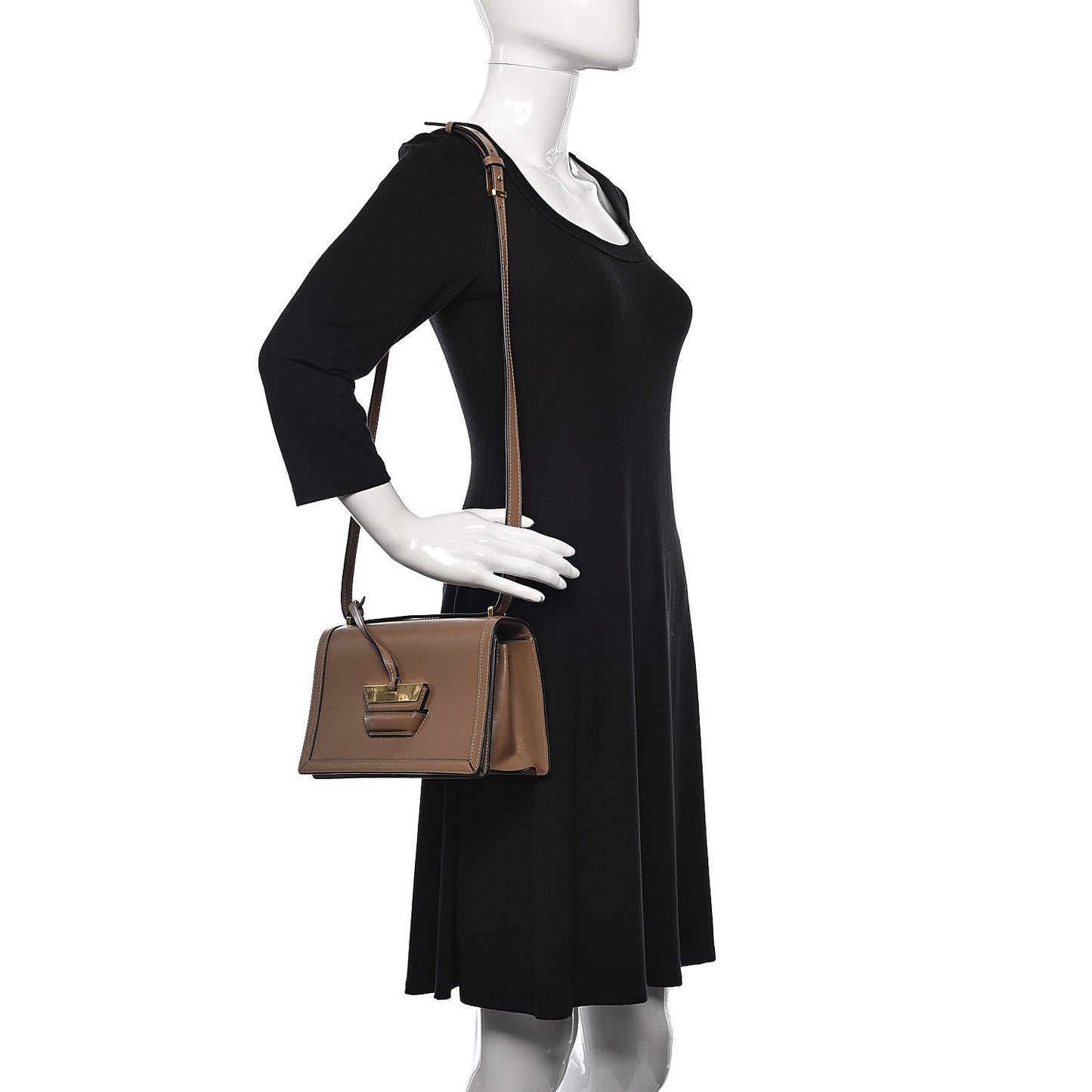 Calfskin Medium Barcelona Shoulder Bag Mink