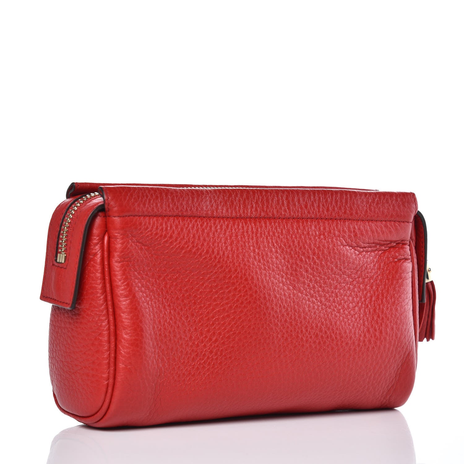 Gucci Pebbled Calfskin Soho Cosmetic Case Tabasco Red 3 of 9
