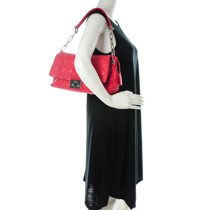 Christian Dior Lambskin Cannage New Lock Flap Bag Geranium 2 of 8