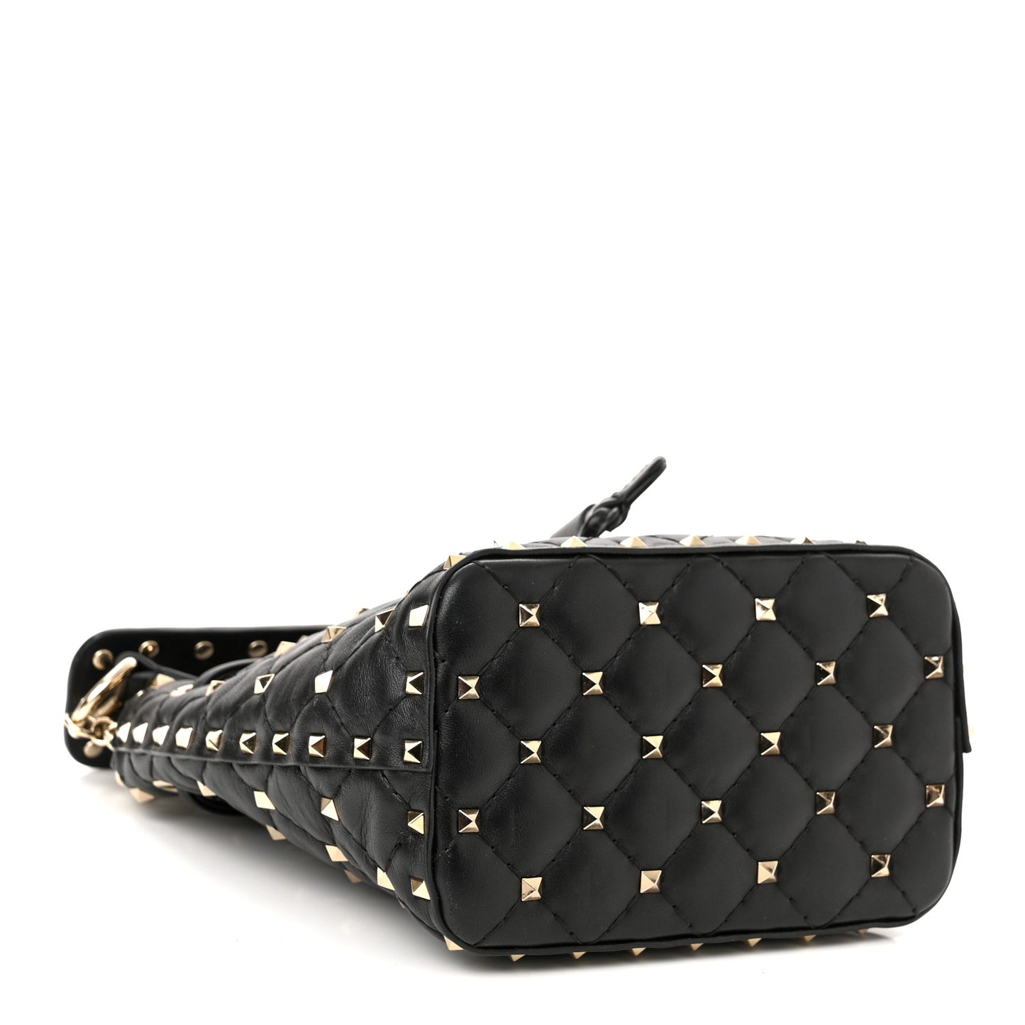 Nappa Mini Rockstud Spike Bucket Bag Black