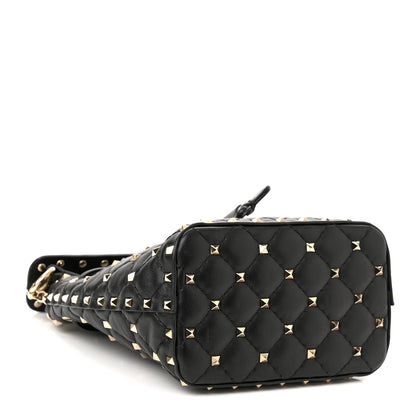 Valentino Garavani Nappa Mini Rockstud Spike Bucket Bag Black 4 of 11