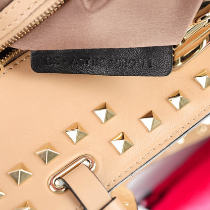 Valentino Garavani Vitello Rockstud All Over Shoulder Satchel Beige 7 of 7