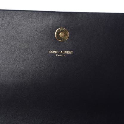 Saint Laurent Calfskin Classic Monogram Tassel Clutch Black 6 of 13