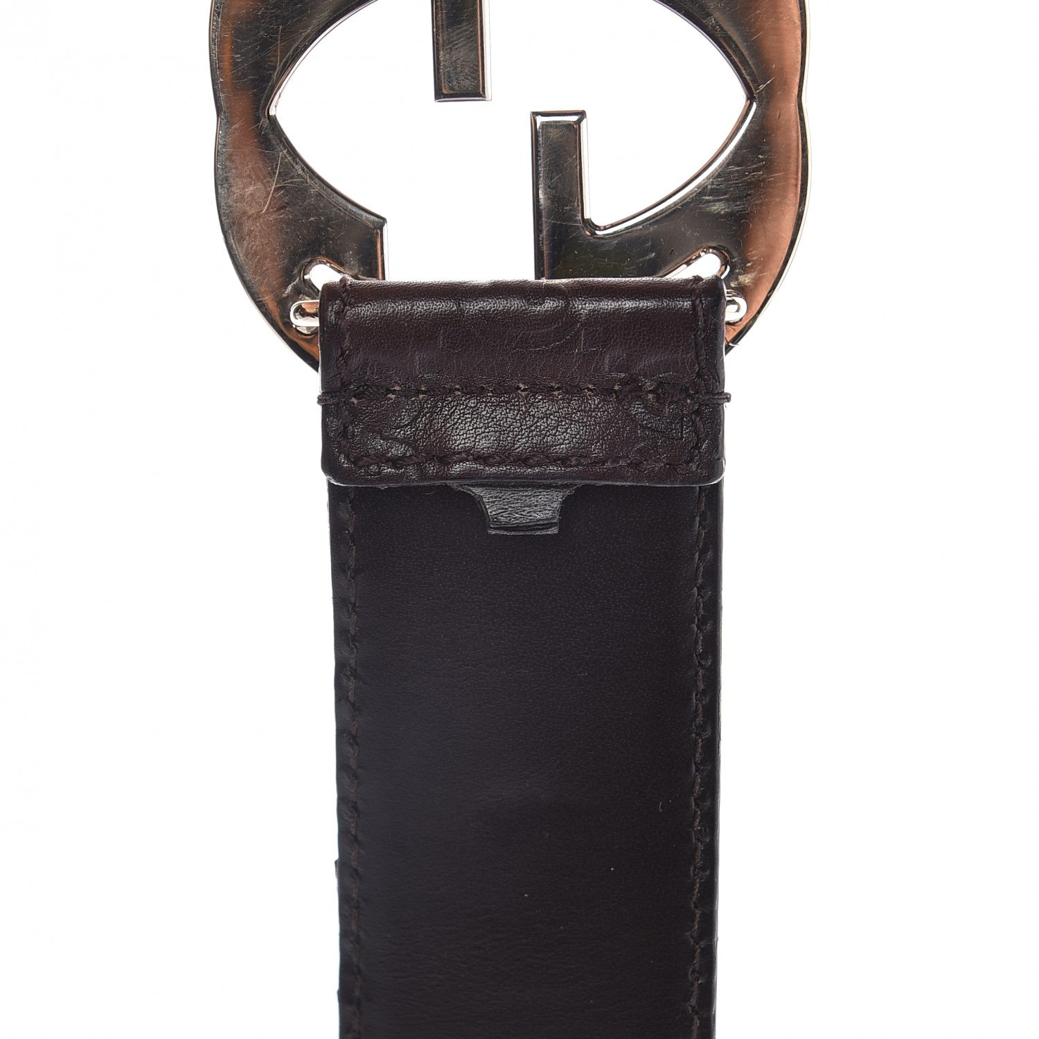 Gucci Guccissima Signature Interlocking G 40mm Belt 80 32 Dark Brown 3 of 13
