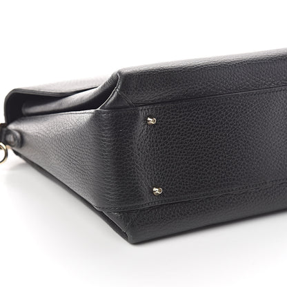 Gucci Dollar Calfskin Medium Interlocking G Top Handle Shoulder Bag Black 8 of 9