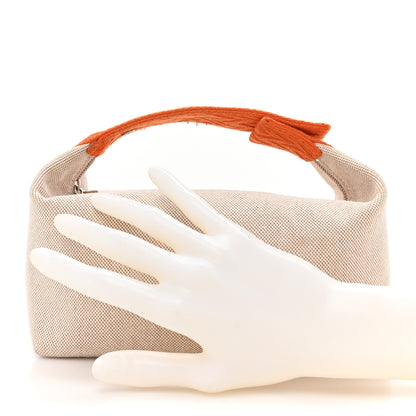 Hermes Canvas Small Bride-A-Brac Pouch Natural Orange 2 of 8