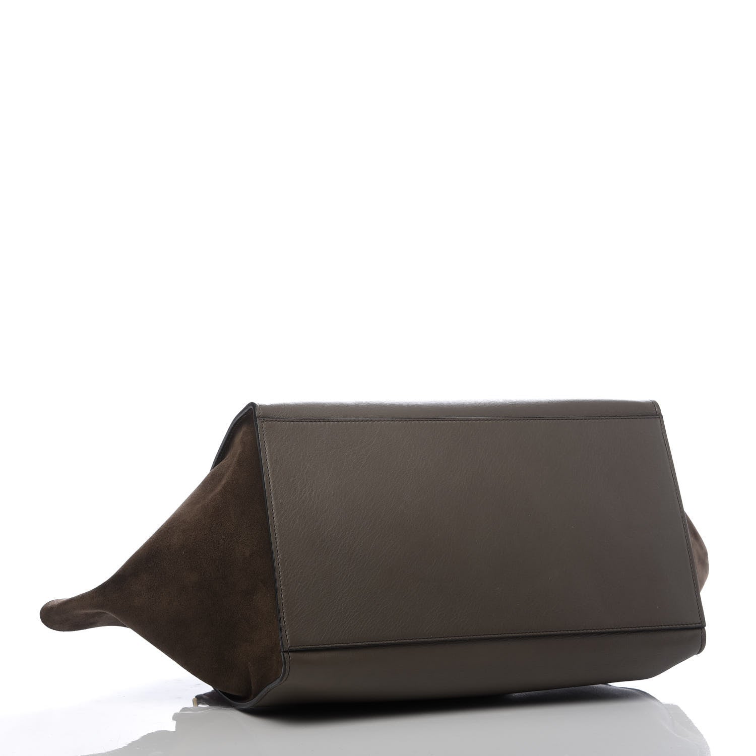 Celine Calfskin Suede Large Tri-Color Trapeze Granite 4 of 13