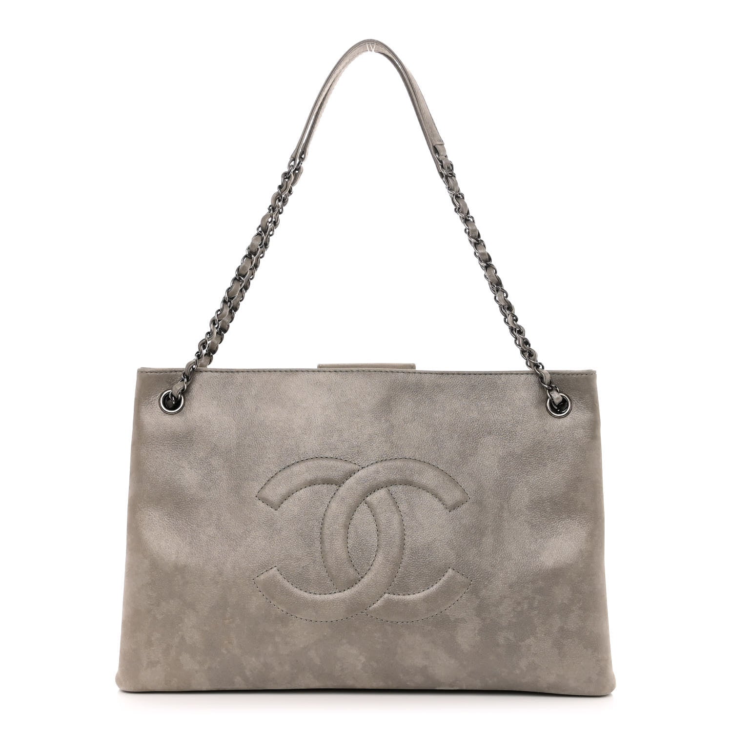 Chanel Iridescent Calfskin CC East West Shopping Tote Light Grey 1 of 11