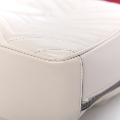 Gucci Calfskin Matelasse Sylvie Web Small GG Marmont Top Handle Shoulder Bag White 16 of 20